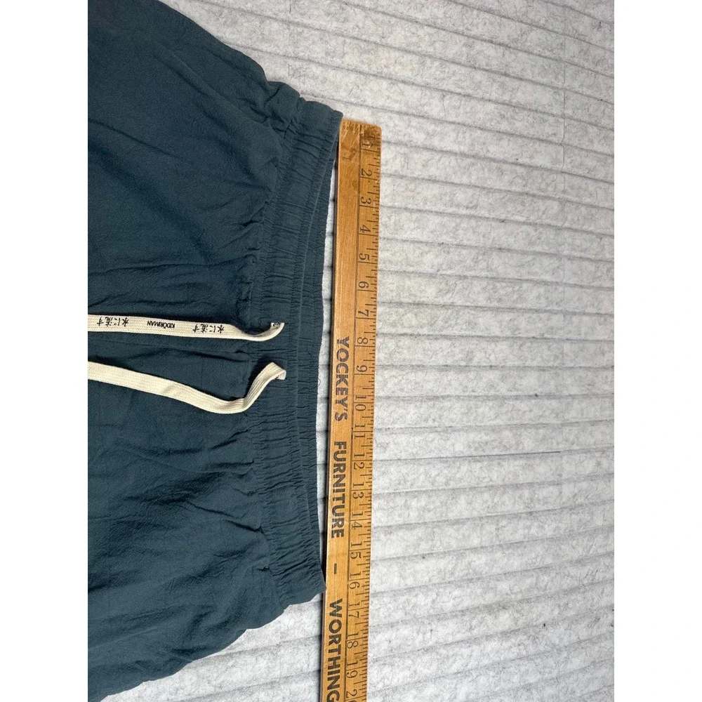 Kidōriman Slate Blue Embroidered Calligraphy Jogger Pants Mens 4XL Relaxed Fit